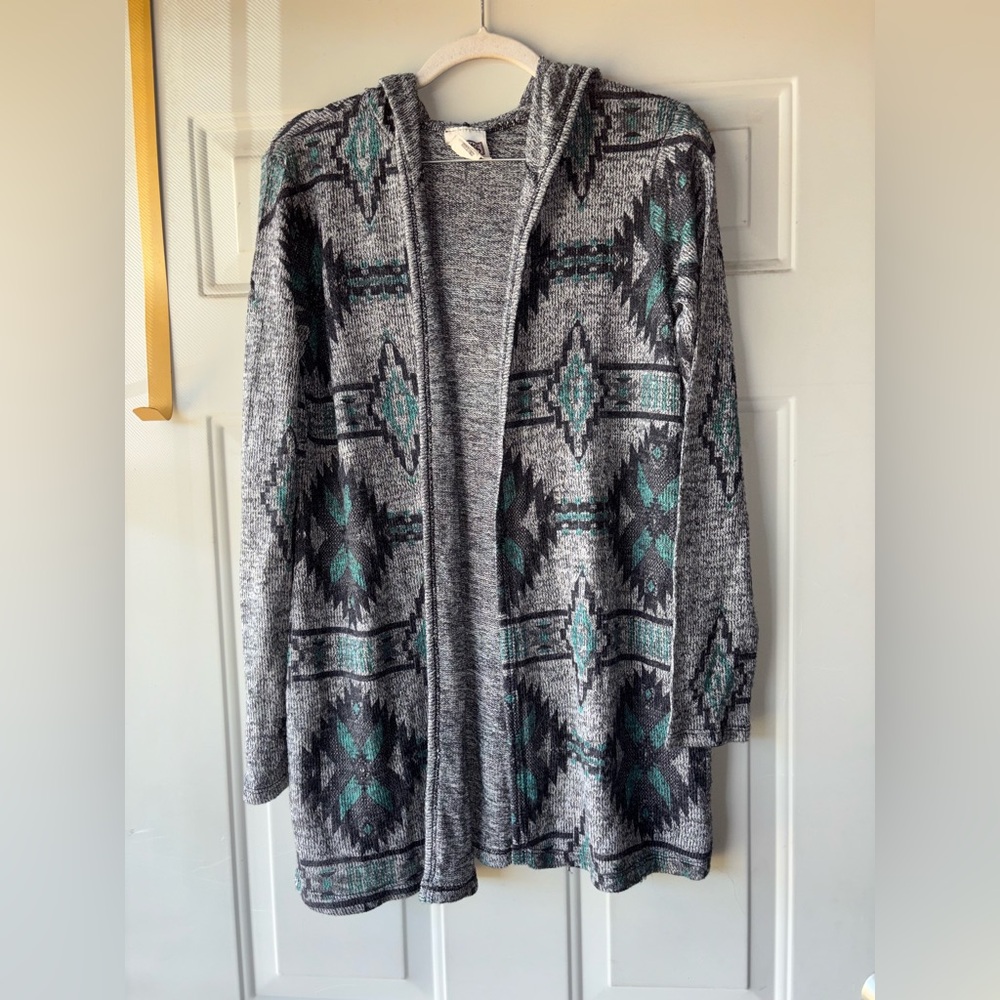 Rod’s Southwest print hooded open cardigan size M